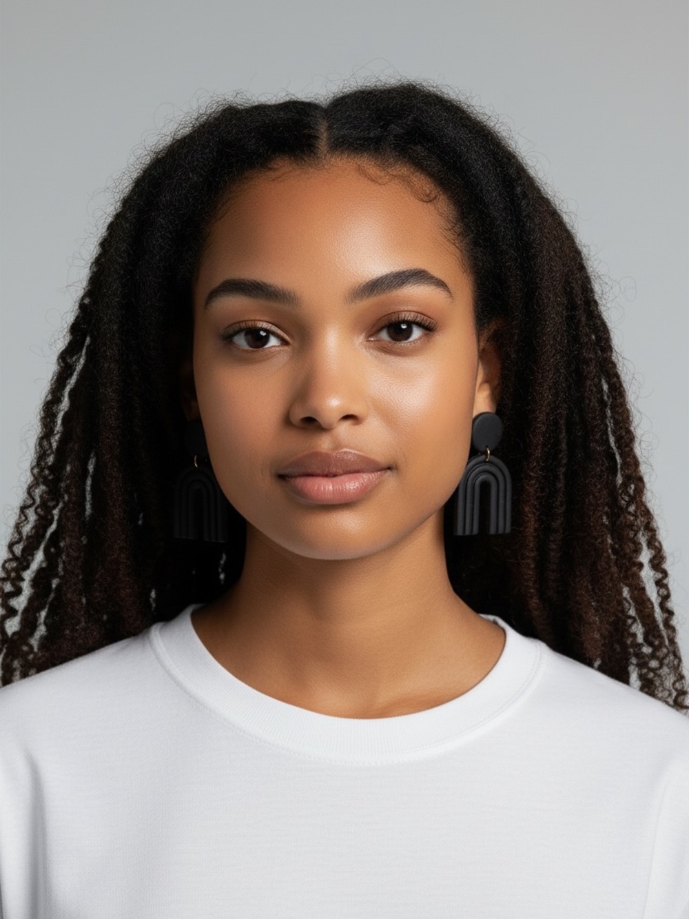 Minimalist Black Arch Drop Earrings - Women Jewelry